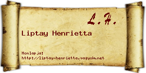 Liptay Henrietta névjegykártya